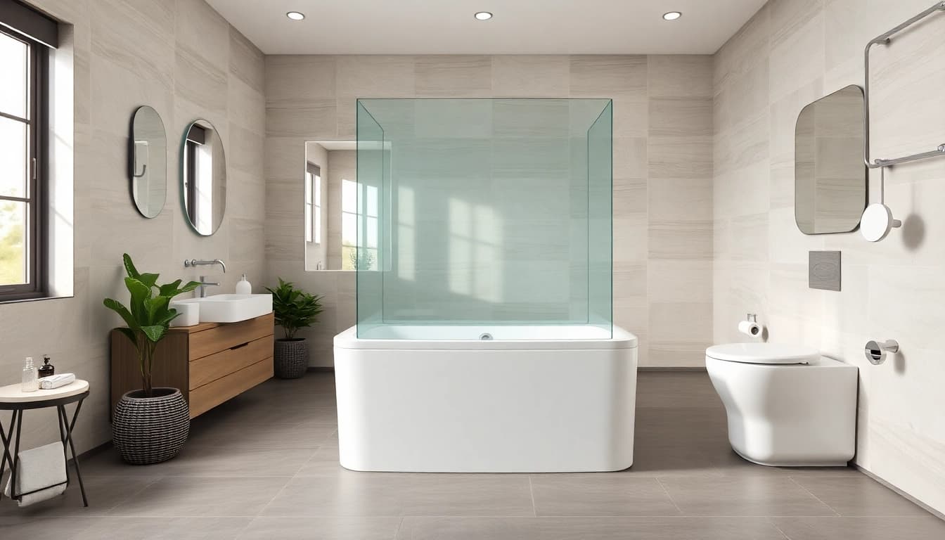 Duschkabine 100x100 in eleganter Badezimmergestaltung mit modernem Design.