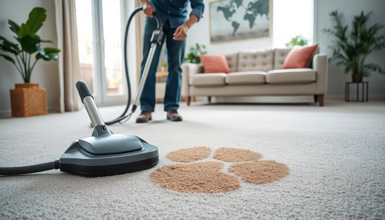 Clean carpets after effective pet odor carpet cleaning by a professional technician.