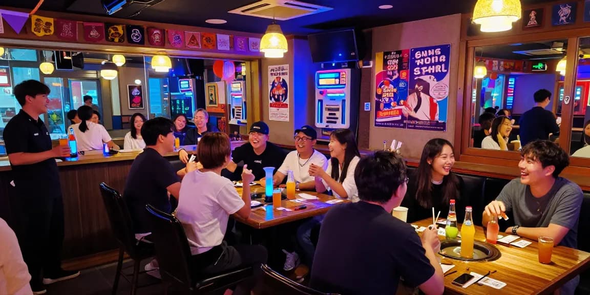 Engaging 제주도유흥 karaoke bar scene with friends enjoying vibrant nightlife and lively atmosphere