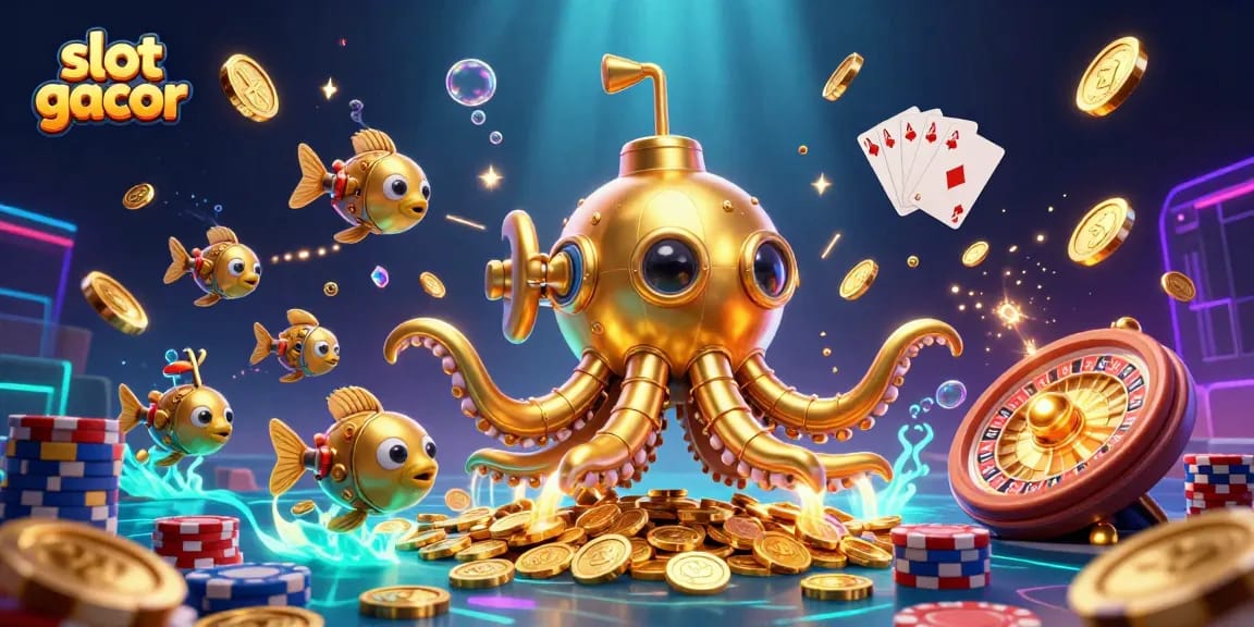 Spin the reels and win big with slot gacor in this vibrant, dynamic casino illustration.