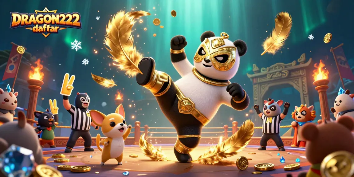 Experience seamless gaming with DRAGON222 daftar in an exciting casino-themed illustration.