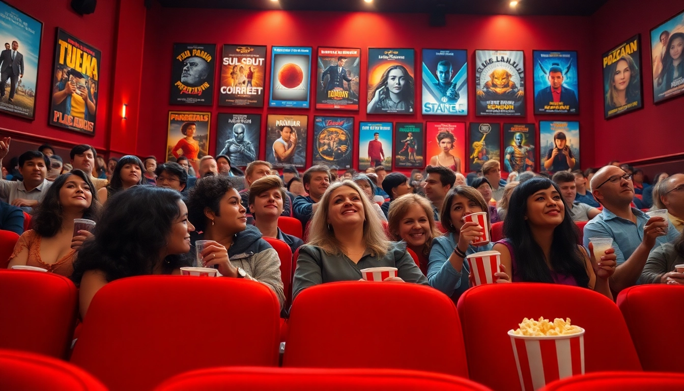 ดูหนังออนไลน์ ในโรงภาพยนตร์ที่เต็มไปด้วยผู้คนสนุกสนานด้วยบรรยากาศอบอุ่น