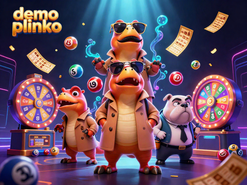 Engage with demo plinko as colorful lottery balls bounce around playful raptors in a vibrant casino