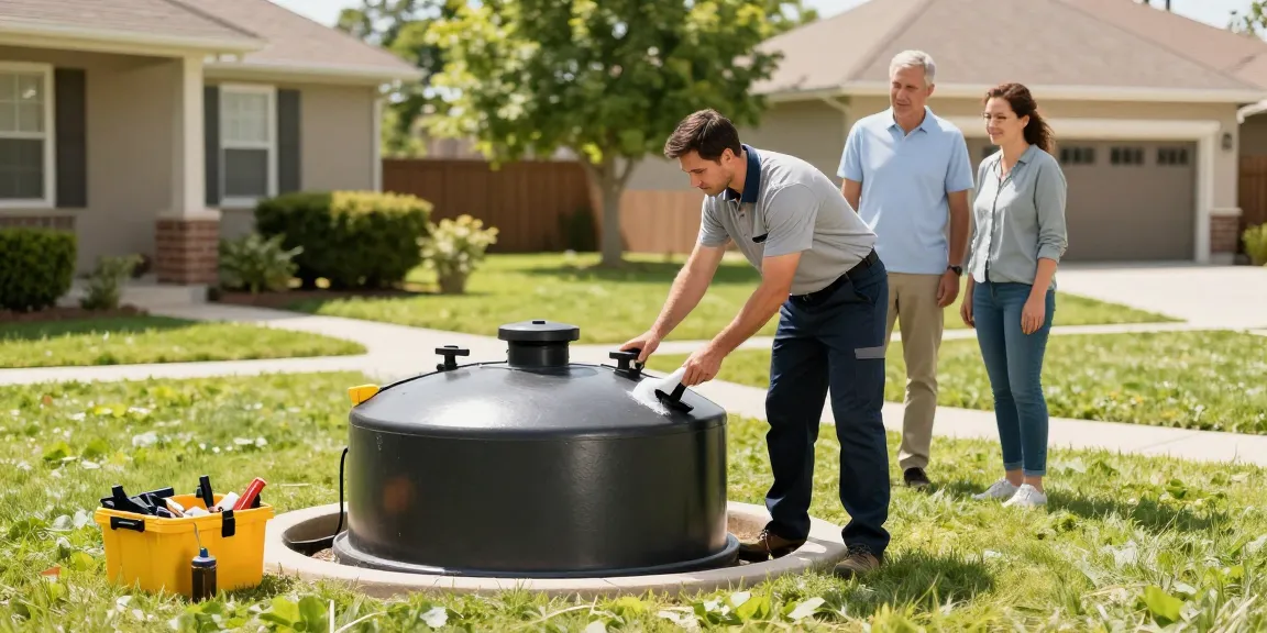 Septic cleaning by trusted local professionals, licensed provider inspecting a system.
