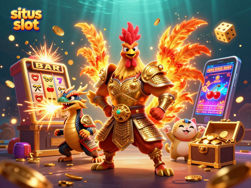 Experience thrilling action with situs slot as a rooster warrior battles alongside a dragon hatchling.