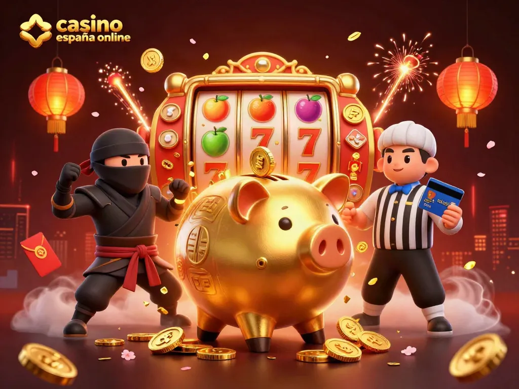 Gana en el casino españa online con un divertido personaje en ilustración 3D y simbolismo de tragamonedas