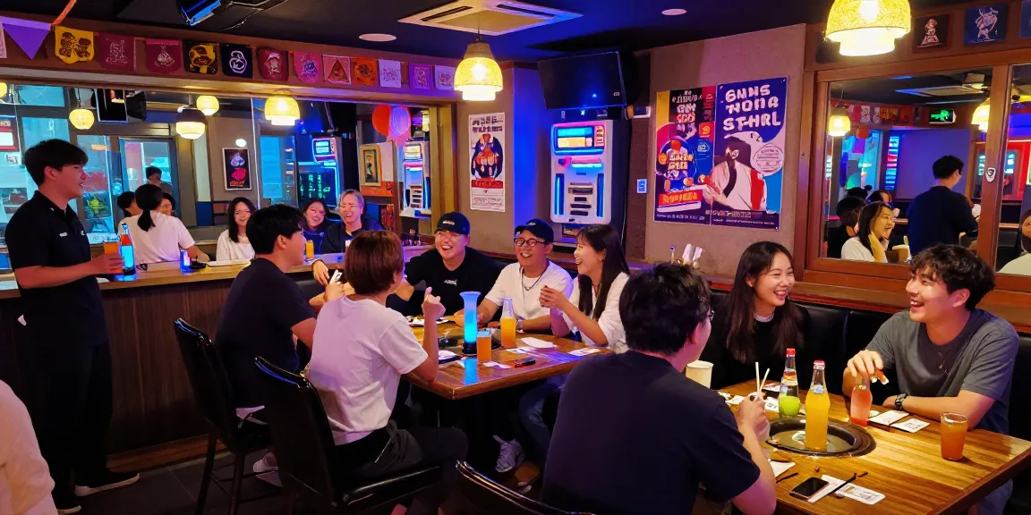 Engaging 제주도유흥 karaoke bar scene with friends enjoying vibrant nightlife and lively atmosphere