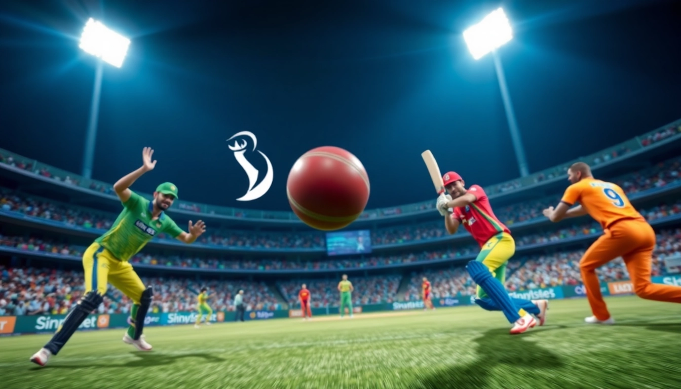 Engaging IPL live prediction scene featuring players in action at a cricket match.