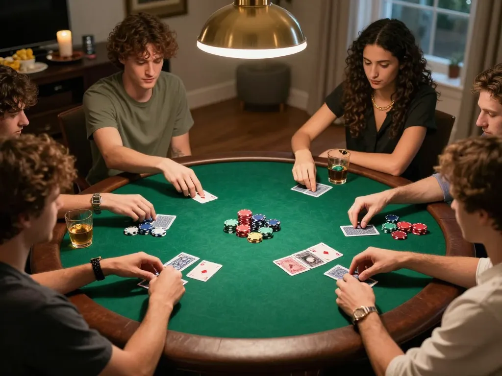 Players enjoying a thrilling home poker night with vibrant chips and warm ambiance representing the hidden wiki