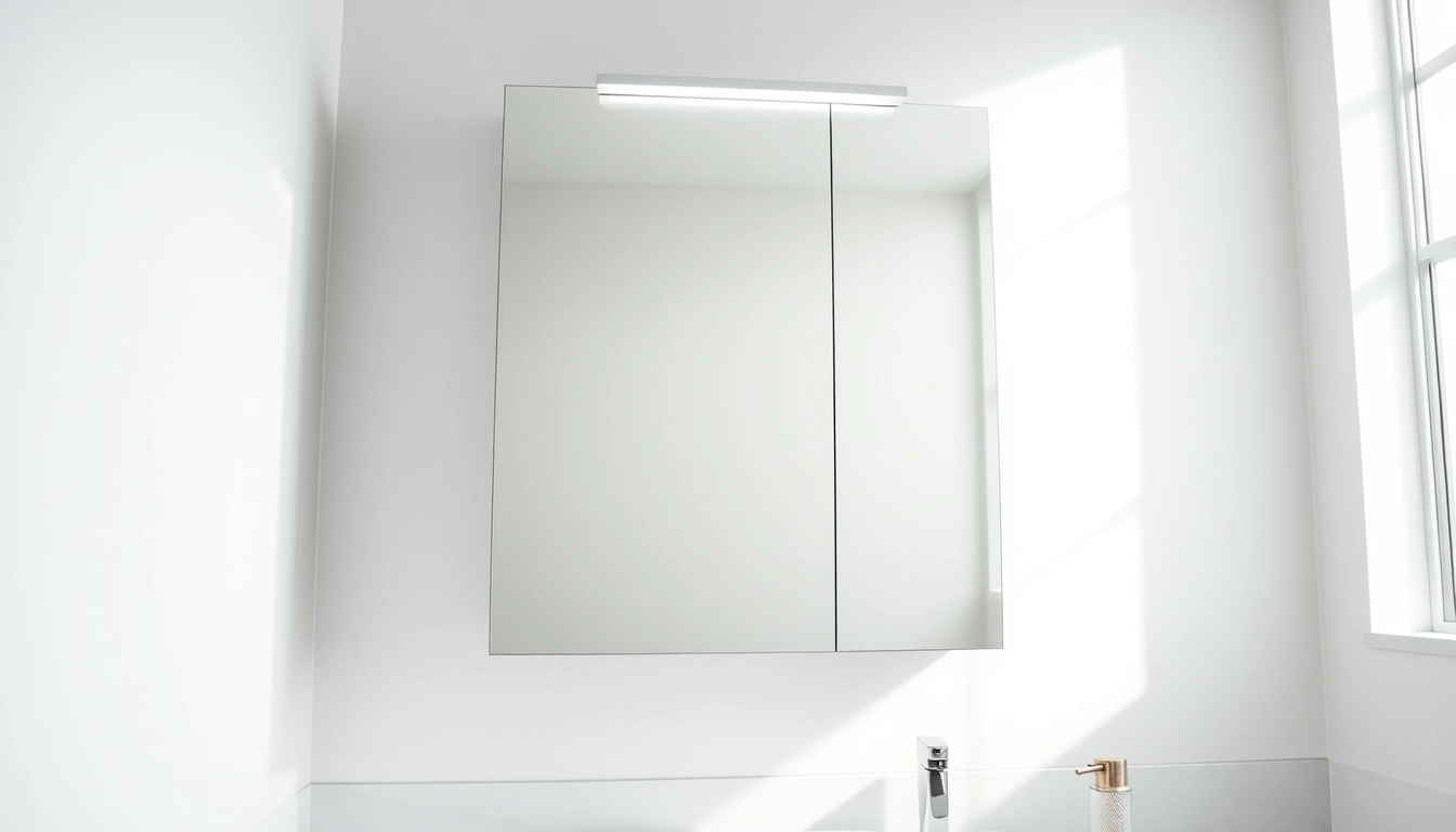 Enhance your bathroom with this stylish bathroom cabinet with mirror and light, showcasing sleek designs and bright illumination.