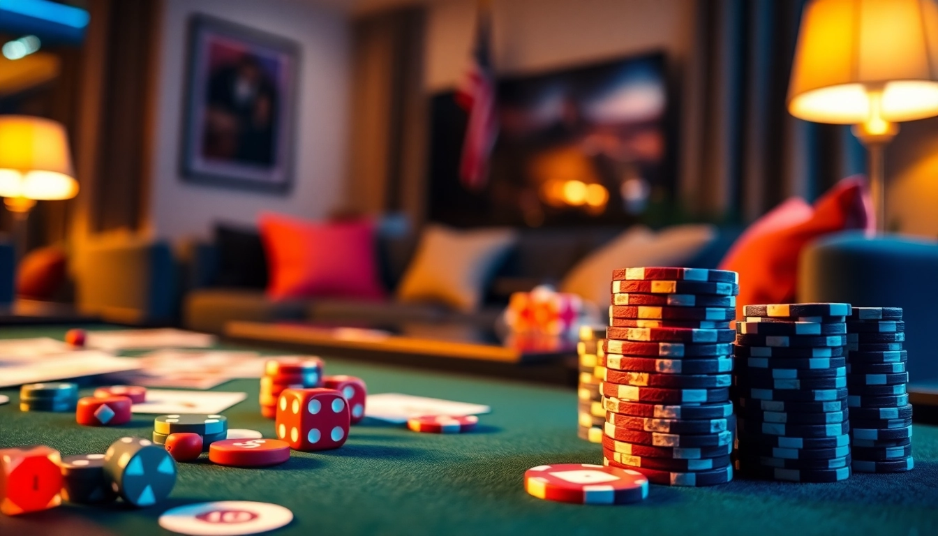 Erleben Sie spannende casino-spiele de in einer einladenden Spielumgebung mit lebhaften Farben und Stimmung.