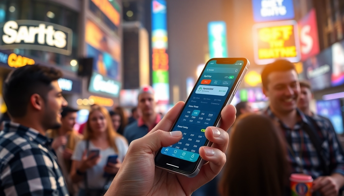 Highlighting the best sports betting apps India with a dynamic smartphone interface and urban excitement.