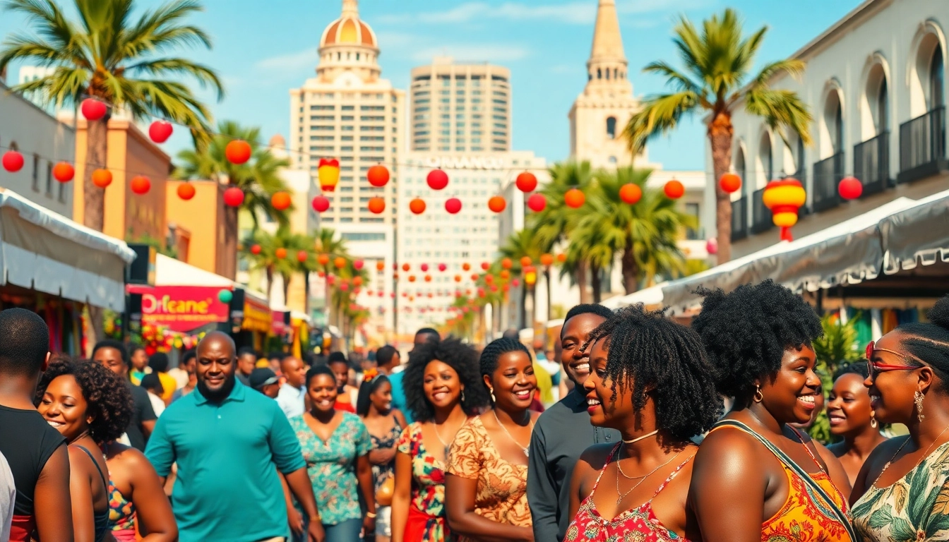 Engaging street festival scene representing Orlando Black culture and community interactions.
