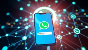 Showcasing ultramsg as a cutting-edge WhatsApp API integration solution in a high-tech environment.