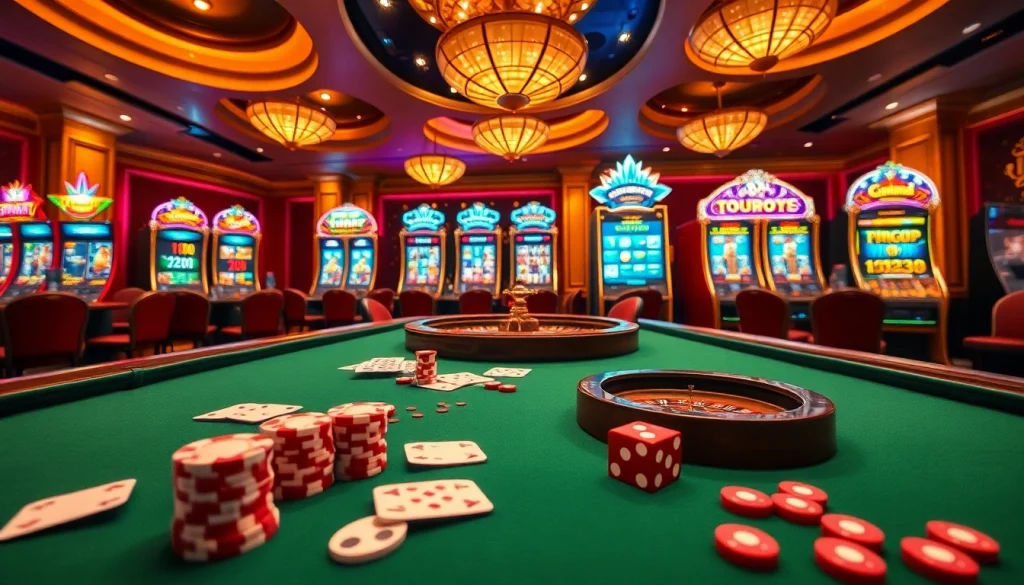 Exciting casino scene featuring poker chips and cards at https://xx88.pizza/ showcasing vibrant gaming atmosphere.