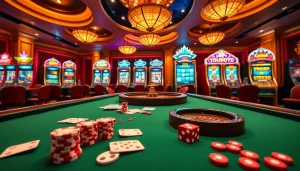 Exciting casino scene featuring poker chips and cards at https://xx88.pizza/ showcasing vibrant gaming atmosphere.