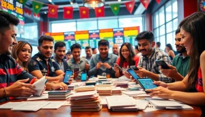 Experience the excitement of the best sports betting sites Mexico through lively wagering scenes in a vibrant setting.