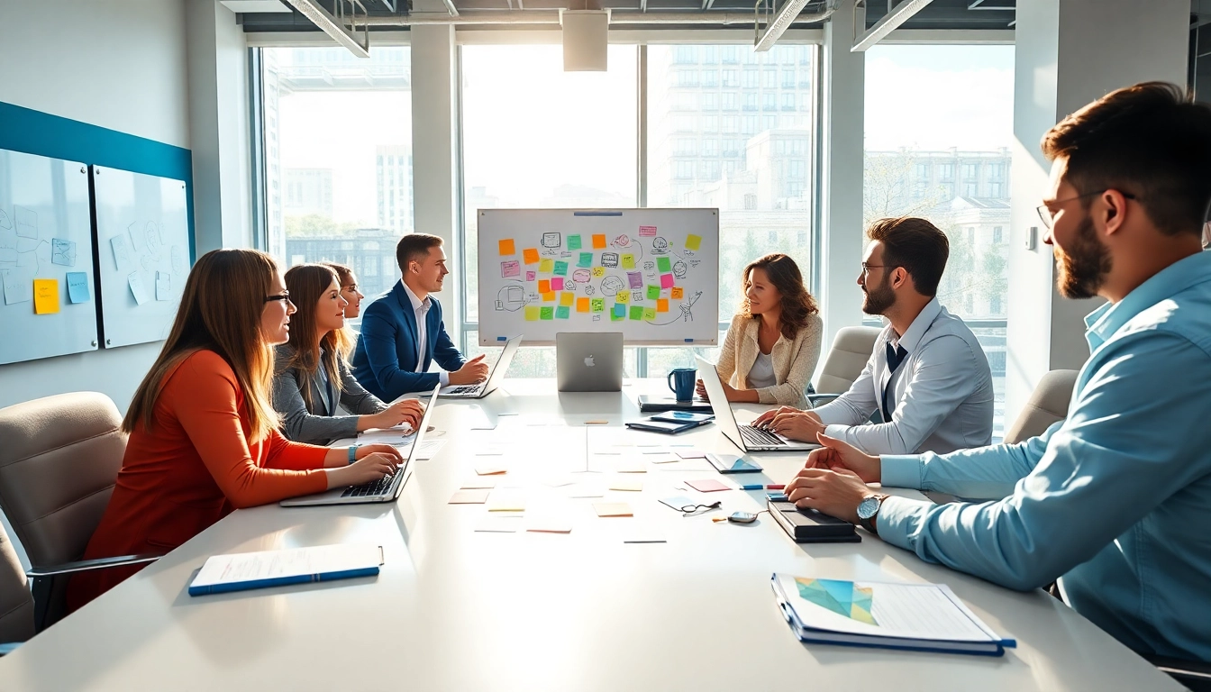 Engaged marketing team strategizing innovative solutions at Good Wolf Marketing