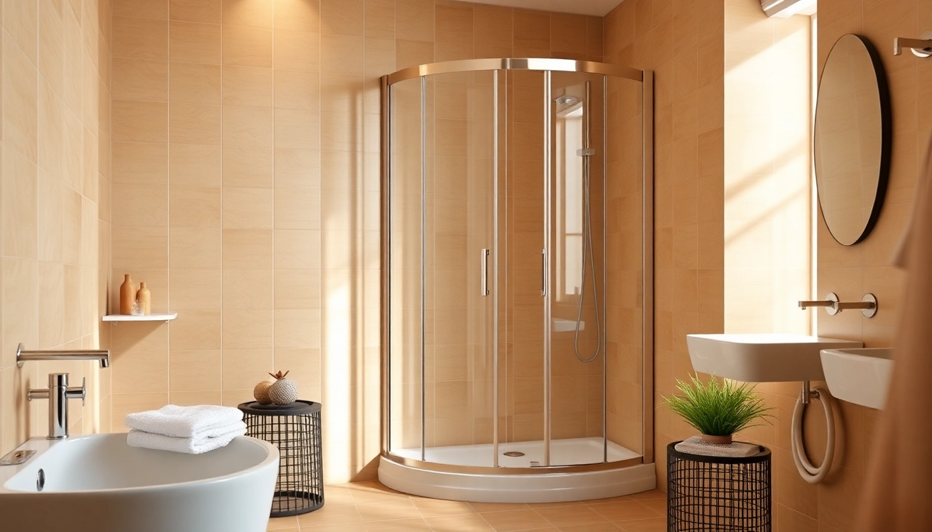 Appréciez l'élégante cabine de douche de sunny showers france embellie par une douce lumière naturelle.
