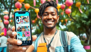 Showcasing paid links for TikTok creators, a creator interacts with followers amidst a vibrant atmosphere.