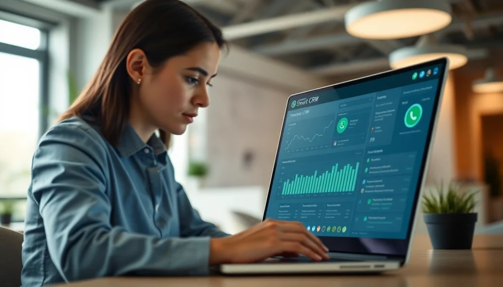 Optimize communication with WhatsApp Smart CRM through detailed analytics in a professional setting.