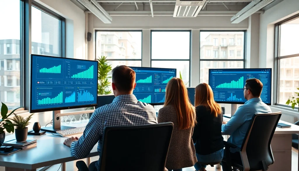 Showcasing the youtube smm panel strategies implemented in a digital marketing office environment.