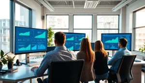 Showcasing the youtube smm panel strategies implemented in a digital marketing office environment.