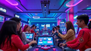 Hello88 online gaming experience showcasing vibrant players in a modern casino setting.
