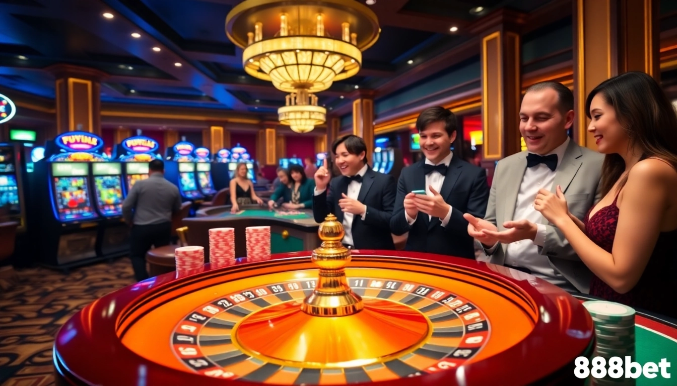 Experience thrilling gaming at link 188bet with vibrant casino visuals and engaging gambling elements.