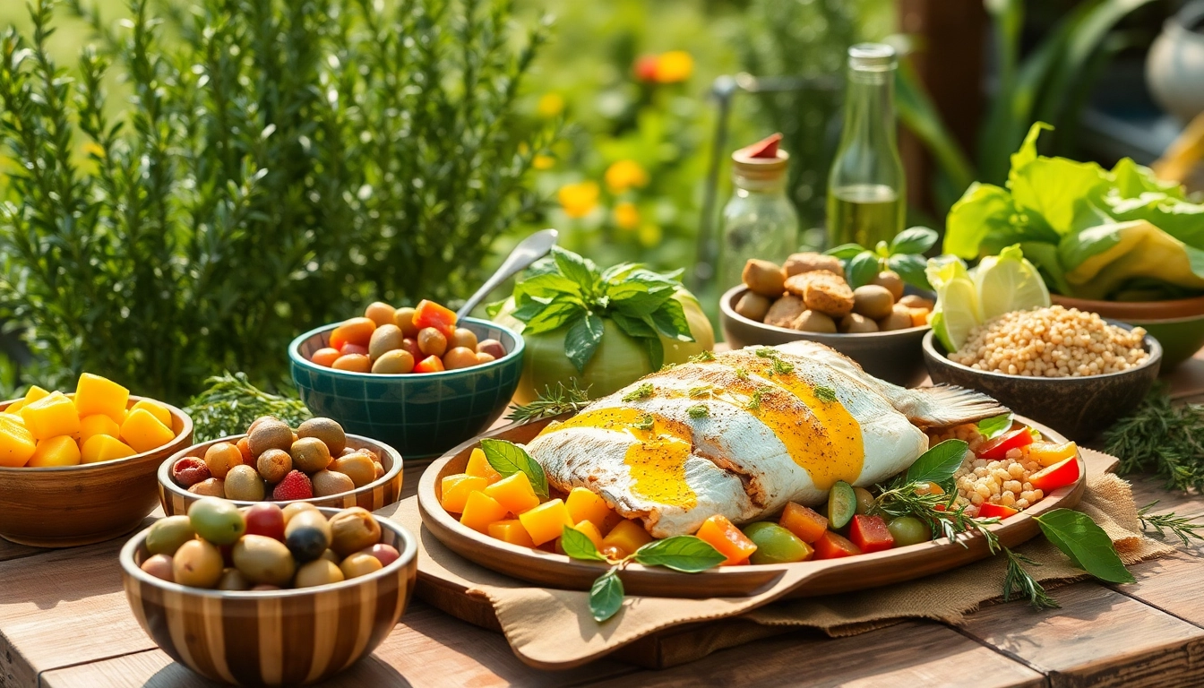 Showcasing a spread of Mediterranean diet foods highlighting health and fresh ingredients.