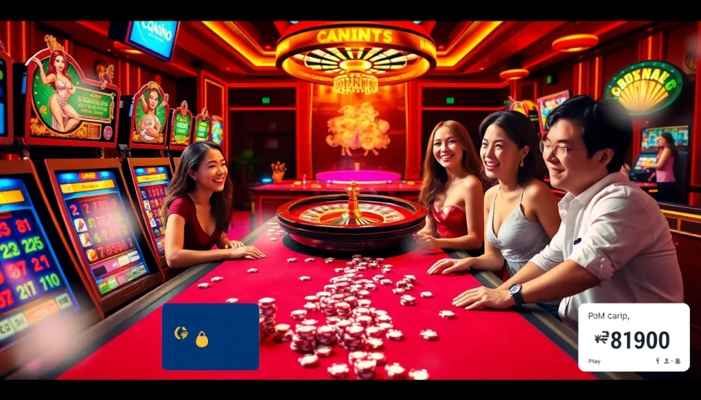 Engaging players enjoying a thrilling casino experience with 상품권카드 for seamless wagering.