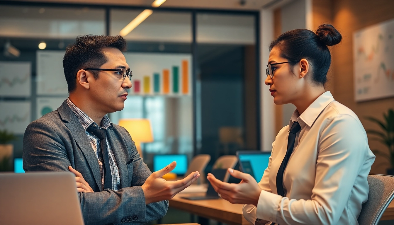 카드깡의 위험성을 설명하는 금융 전문가와 고객의 대화 장면