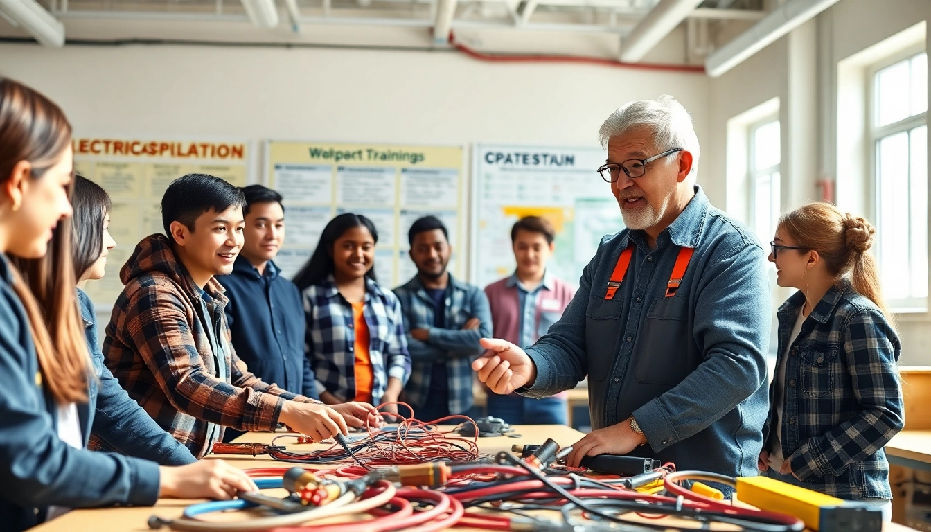 Learn about Wyoming Electrical Apprenticeship training with diverse students in a professional environment.