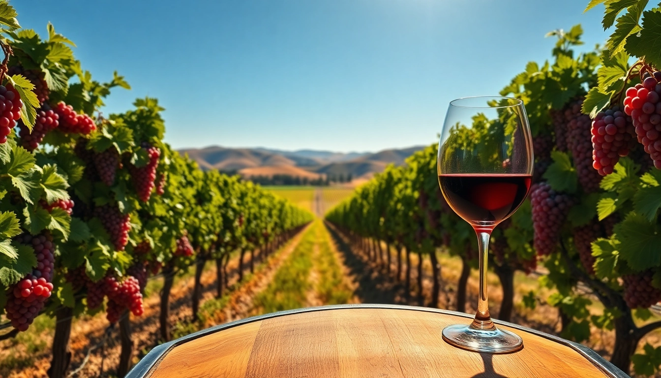 Enjoy scenic wineries in Clarksburg with vibrant vineyards and a glass of wine.