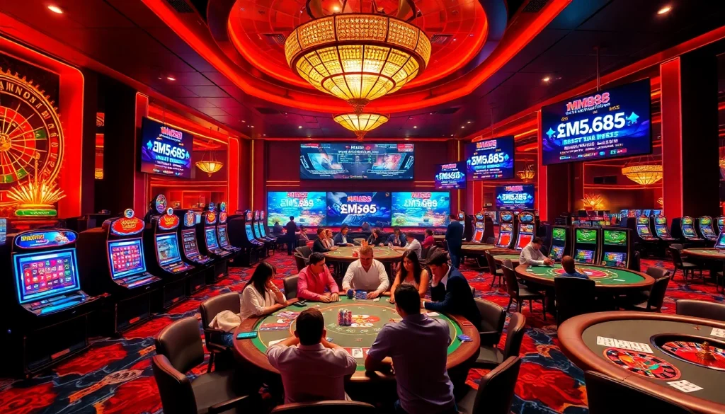 Experience the excitement at MM88 online casino with vibrant gaming tables and thrilling slot machines.