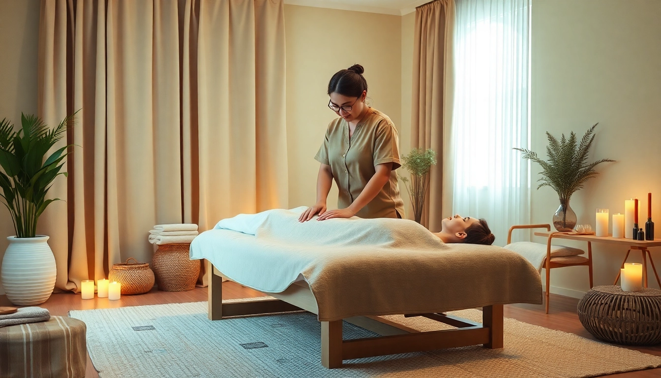 아늑한 설정에서 분위기 조명과 전문 치료사가 함께하는 편안한 출장마사지 세션.