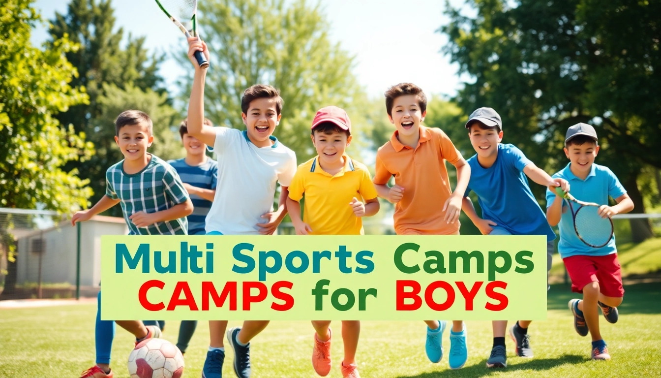 Boys participating in Multi Sports Camps for Boys showcasing teamwork and fun outdoors.