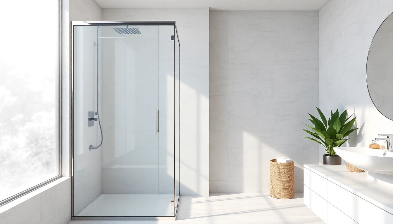 Transform your space with elegant shower doors in a luxurious bathroom setting.