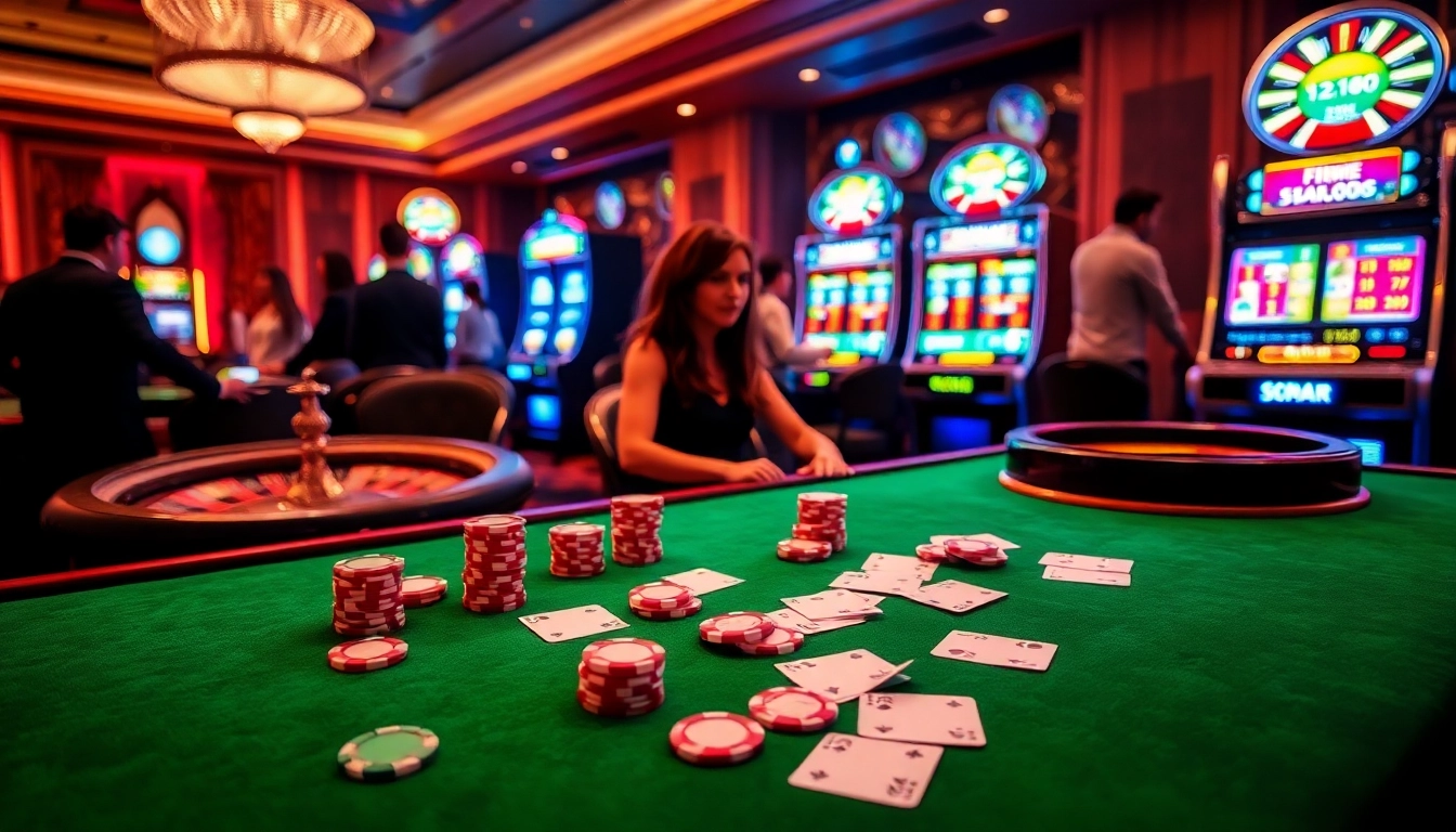 SODO Casino players engaged in an exciting game at a luxurious poker table.
