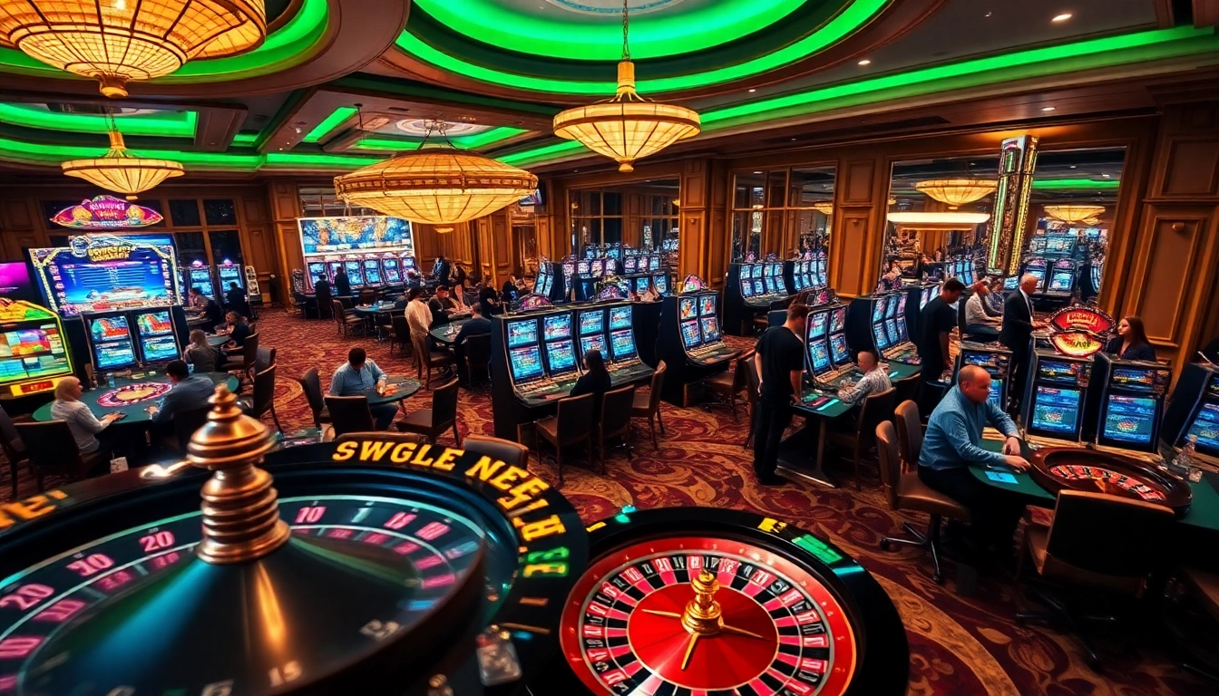 Experience sbobet sports betting excitement with vibrant gaming tables and players in action.