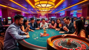 Exciting scene of Trang game Haywin with players celebrating and engaging in thrilling casino action.
