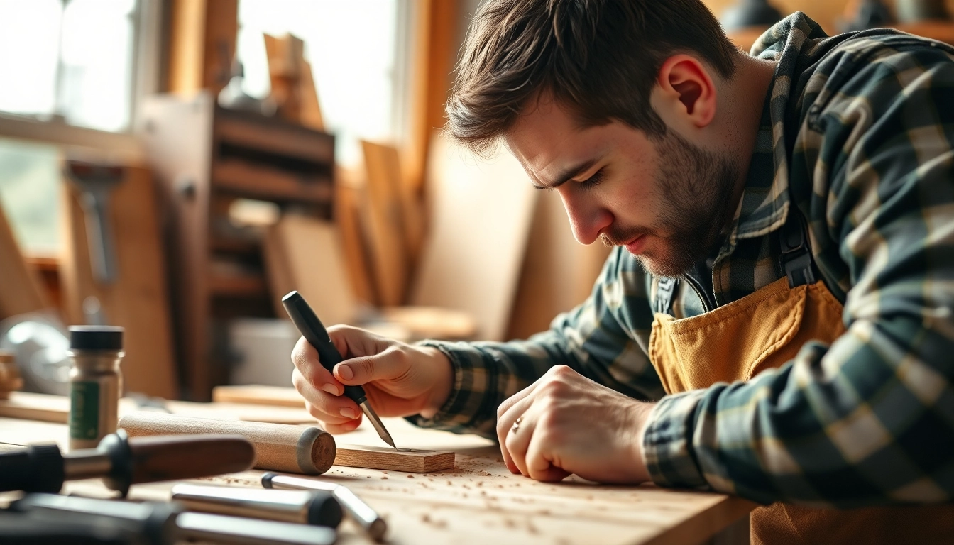 Carpentry Apprenticeship Near Me features a dedicated apprentice honing their skills in a bright workshop.
