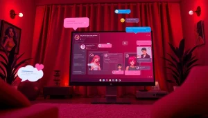 Experience engaging AI nsfw character interactions in a modern virtual chat room.