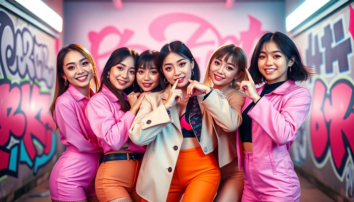 Stunning portrait of blackpink members with vibrant colors showcasing their unique personalities.