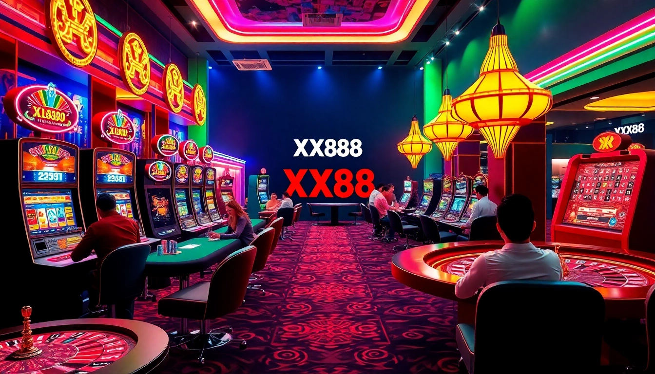 Experience the thrill of gaming at XX88 with vibrant casino visuals and engaged players.