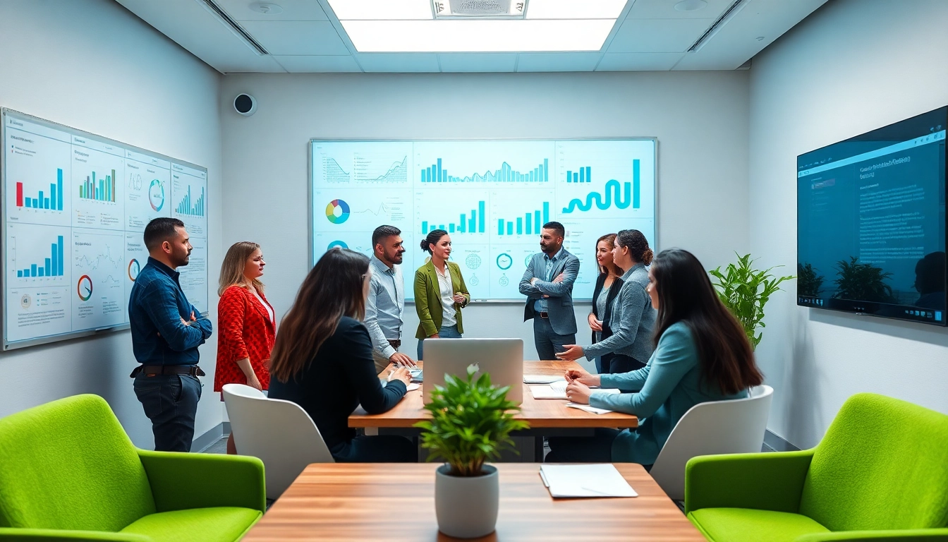 Team discussion on Strategy Capture Management in a collaborative office setting.
