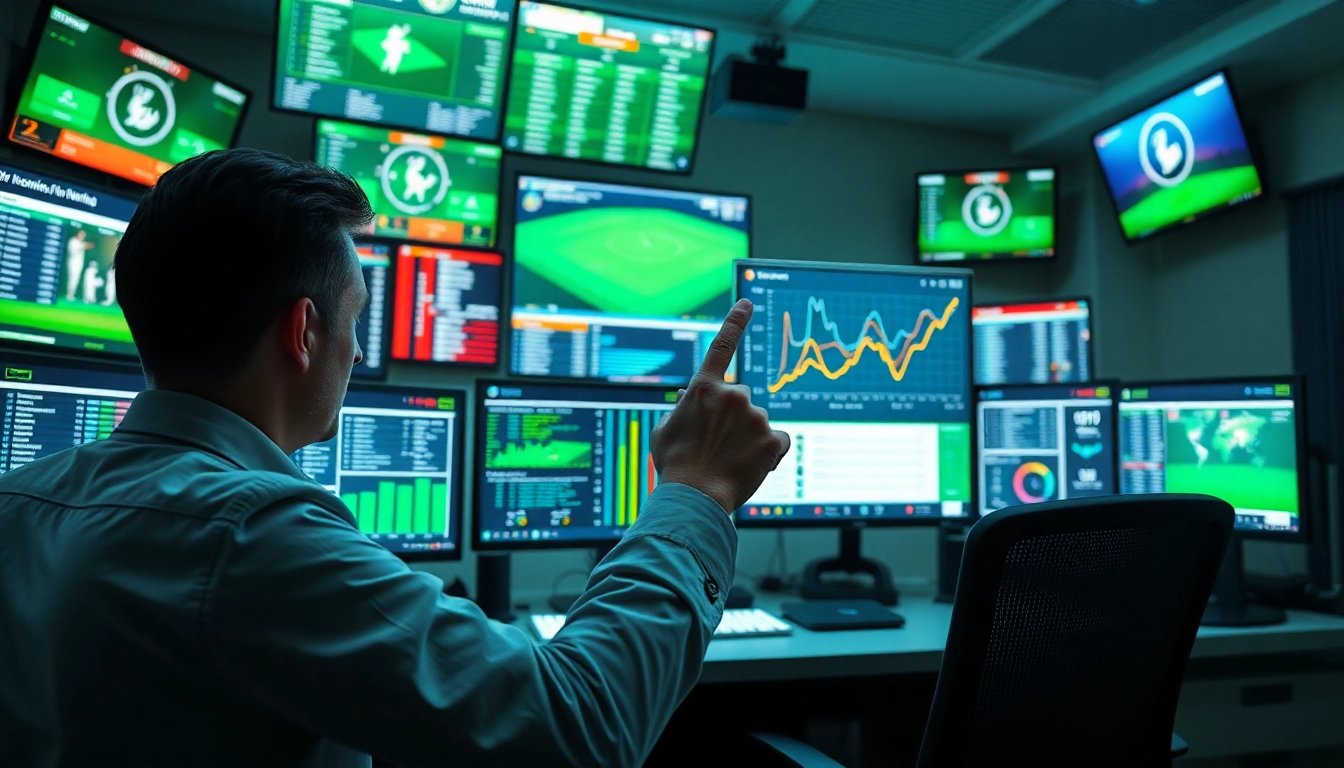 Visual representation of ipl live prediction trends with an analyst analyzing match data.